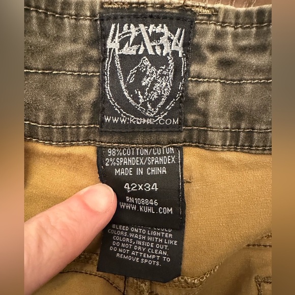 Kuhl Slackr Pants Men's 42x30 Green Straight Leg Vintage Patina Dye - Picture 5 of 13